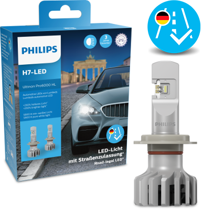 Ultinon Pro6000 Original Philips H7 LED mit Straßenzulassung 11972X2  Birne