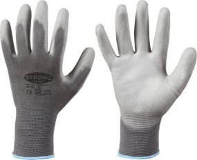 Handschuhe Feinstrick Gr.11, PU-beschichtet, grau